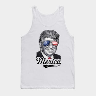 4th of July Trump 2020 Merica Patriotic Sunglasses USA Gift Tank Top